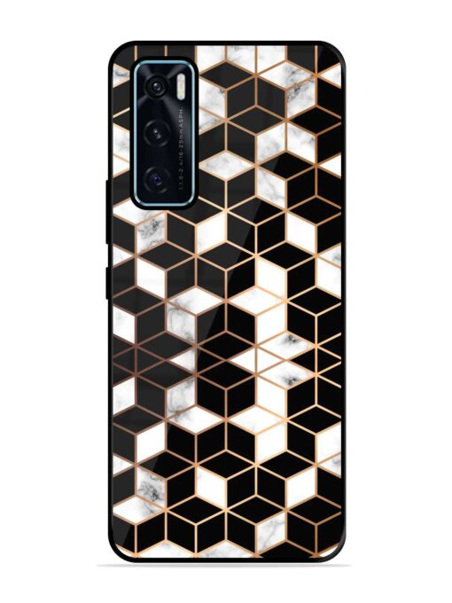 Vector Marble Texture Glossy Metal Phone Cover for Vivo V20 Se Zapvi