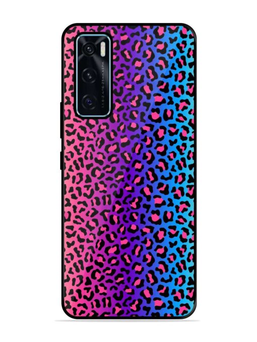 Colorful Leopard Seamless Glossy Metal Phone Cover for Vivo V20 Se Zapvi