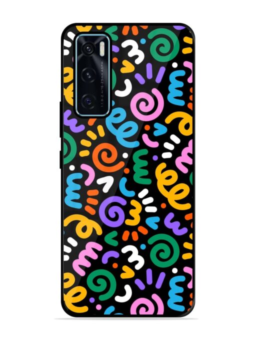 Colorful Seamless Vector Glossy Metal Phone Cover for Vivo V20 Se Zapvi