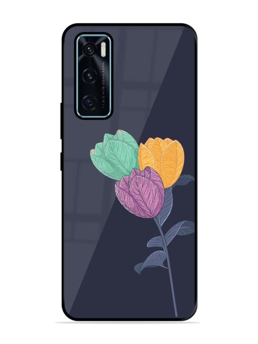 Flower Vector Glossy Metal Phone Cover for Vivo V20 Se Zapvi