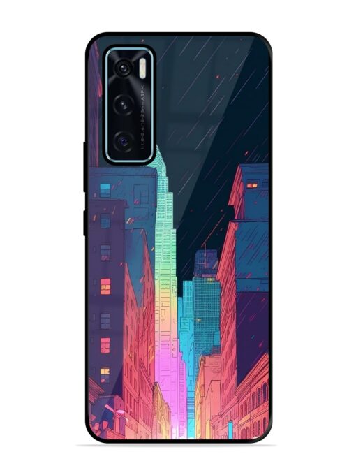 Minimal City Art Glossy Metal Phone Cover for Vivo V20 Se Zapvi