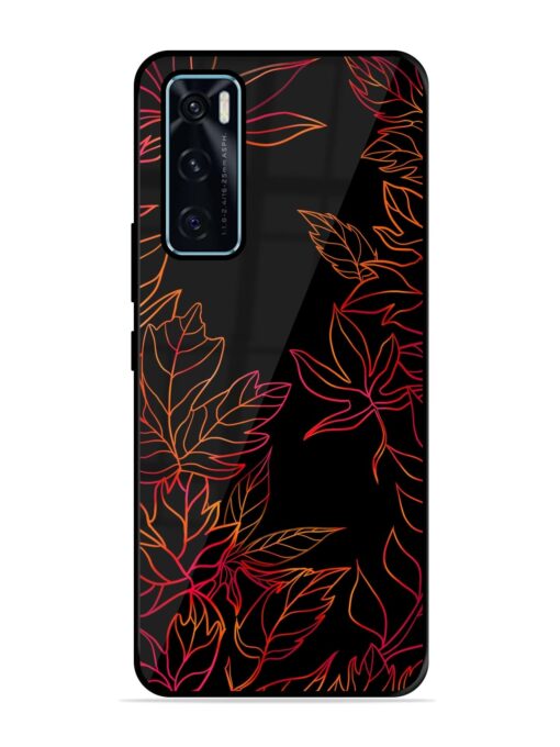 Red Floral Pattern Glossy Metal Phone Cover for Vivo V20 Se Zapvi