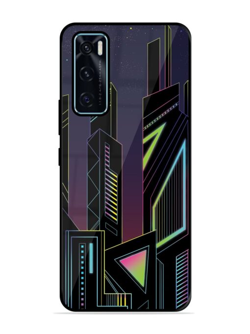 Neon Dreamscape Glossy Metal Phone Cover for Vivo V20 Se Zapvi