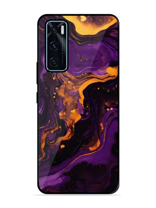 Painting Of A Purple Glossy Metal Phone Cover for Vivo V20 Se Zapvi