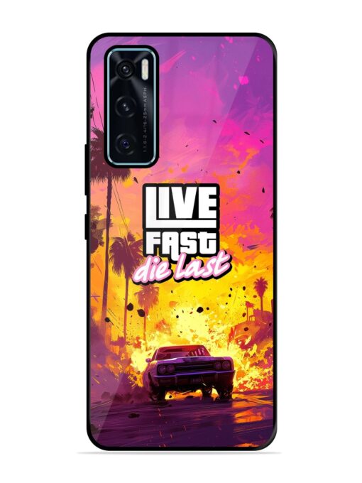 Live Fast Glossy Metal Phone Cover for Vivo V20 Se Zapvi