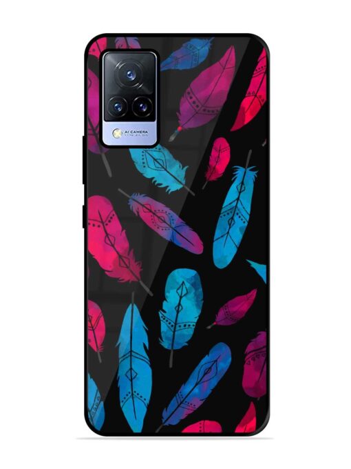 Feather Art Glossy Metal Phone Cover for Vivo V21 (5G) Zapvi