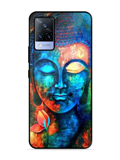 Buddha Painting Glossy Metal Phone Cover for Vivo V21 (5G) Zapvi