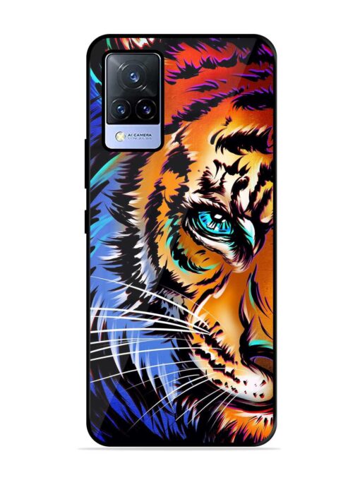 Colorful Lion Art Glossy Metal Phone Cover for Vivo V21 (5G) Zapvi