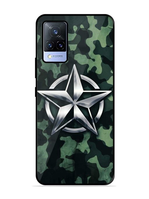 Indian Army Star Design Glossy Metal Phone Cover for Vivo V21 (5G) Zapvi