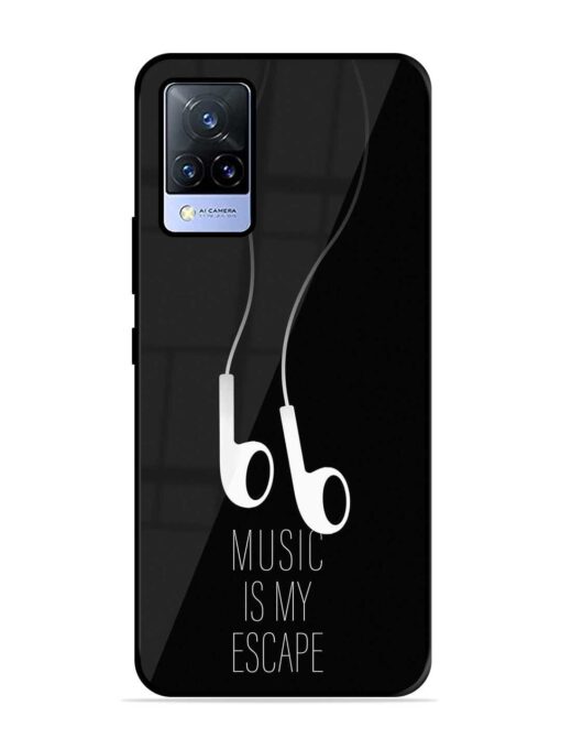 Music Is My Escape Glossy Metal Phone Cover for Vivo V21 (5G) Zapvi