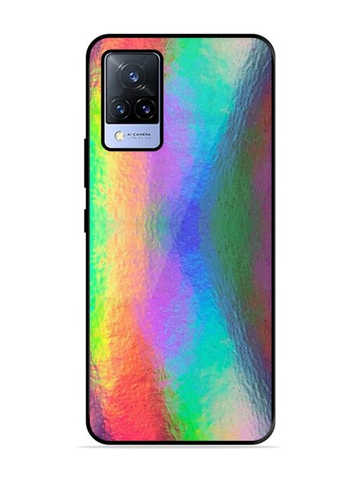 Colorful Holographic Background Glossy Metal TPU Phone Cover for Vivo V21 (5G) Zapvi