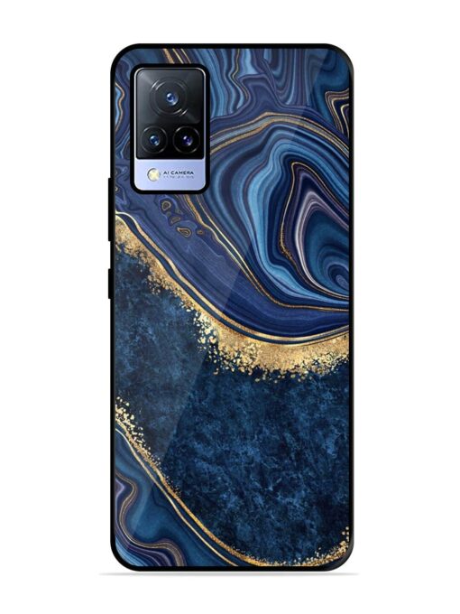 Abstract Background Blue Glossy Metal TPU Phone Cover for Vivo V21 (5G) Zapvi