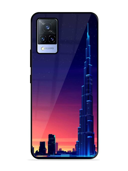 Burj Khalifa Abstract Glossy Metal Phone Cover for Vivo V21 (5G) Zapvi