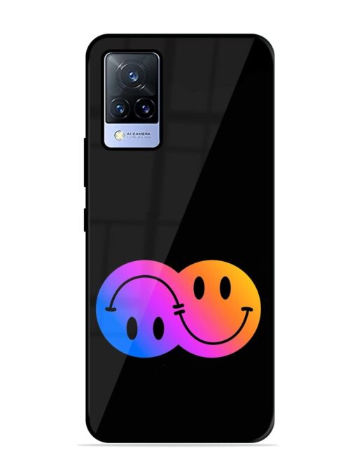 Gradient Smile Art Glossy Metal TPU Phone Cover for Vivo V21 (5G)