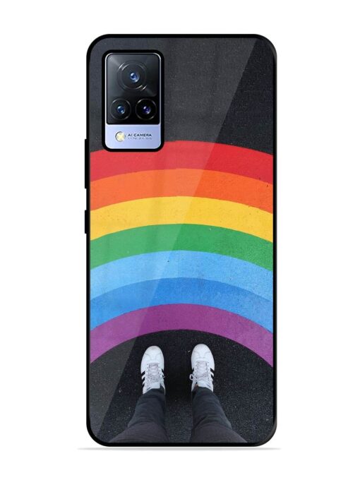 Legs Rainbow Glossy Metal TPU Phone Cover for Vivo V21 (5G)