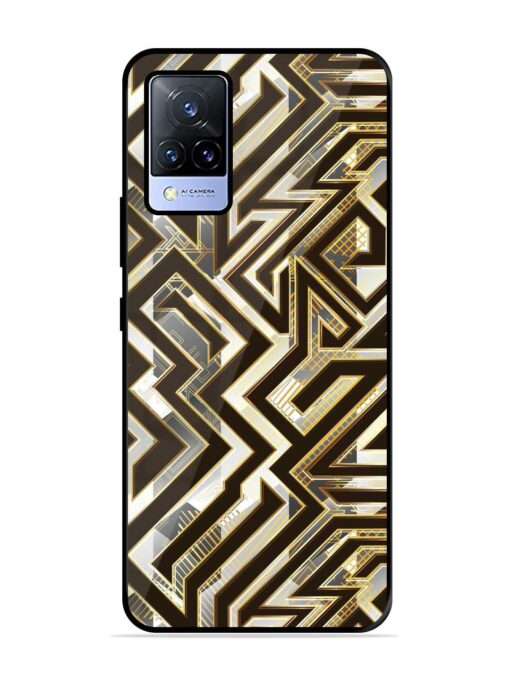 Technology Geometric Seamless Glossy Metal Phone Cover for Vivo V21 (5G) Zapvi