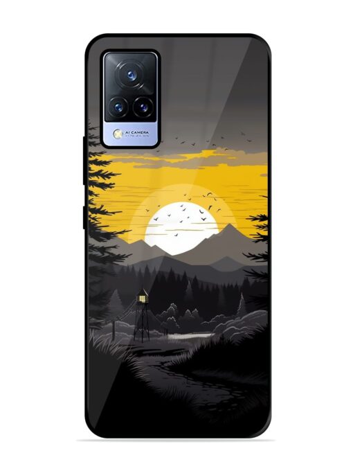 Sunset Vector Glossy Metal Phone Cover for Vivo V21 (5G) Zapvi