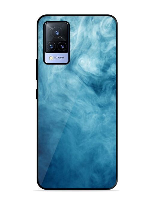 Blue Smoke Art Glossy Metal Phone Cover for Vivo V21 (5G) Zapvi