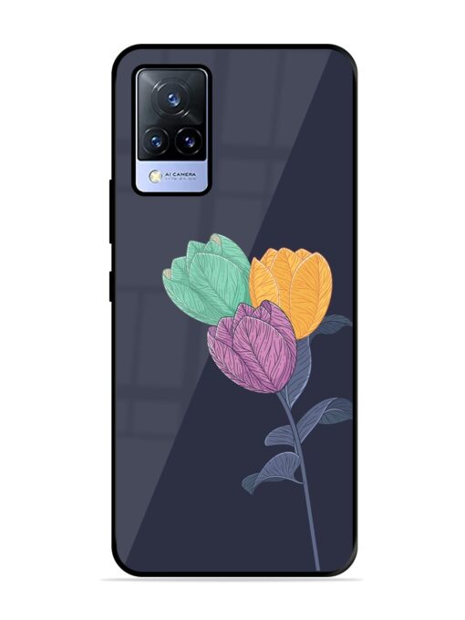 Flower Vector Glossy Metal Phone Cover for Vivo V21 (5G)