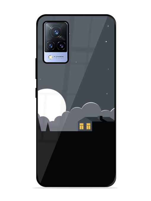 Full Moon Vector Art Glossy Metal Phone Cover for Vivo V21 (5G) Zapvi