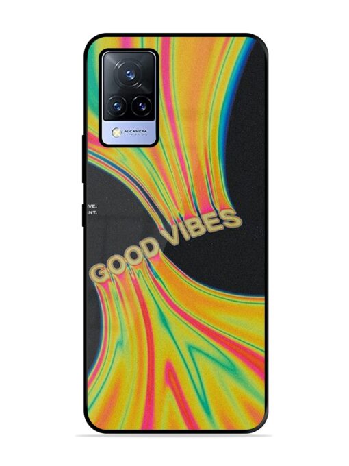 Good Vibes Glossy Metal Phone Cover for Vivo V21 (5G)