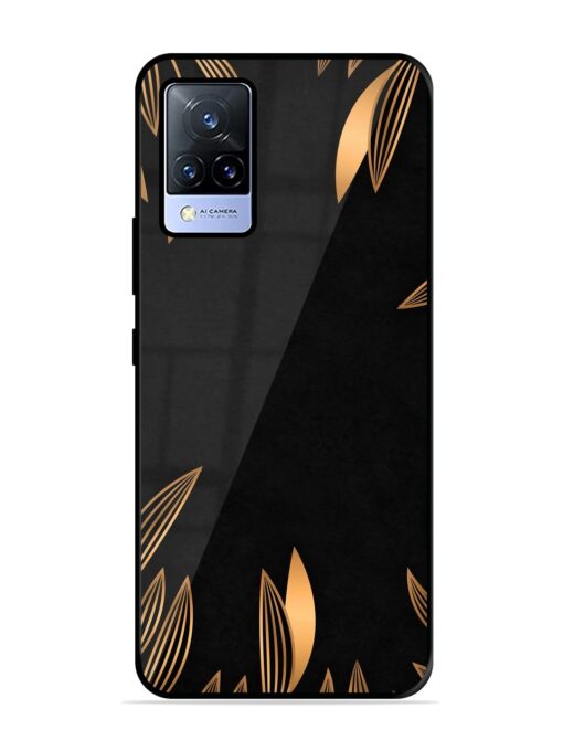 Golden Leaf Pattern Glossy Metal Phone Cover for Vivo V21 (5G) Zapvi