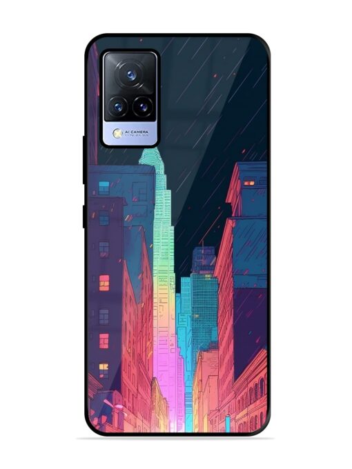 Minimal City Art Glossy Metal Phone Cover for Vivo V21 (5G) Zapvi