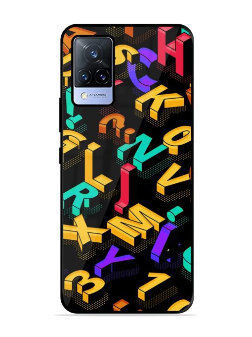 Seamless Pattern With Letters Glossy Metal Phone Cover for Vivo V21 (5G)