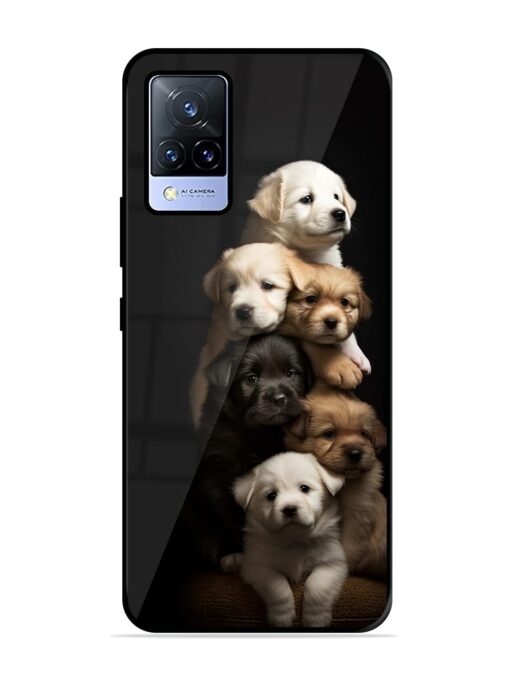 Cute Baby Dogs Glossy Metal Phone Cover for Vivo V21 (5G) Zapvi