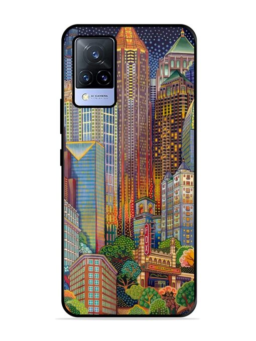 Cityscapes Art Glossy Metal Phone Cover for Vivo V21 (5G) Zapvi