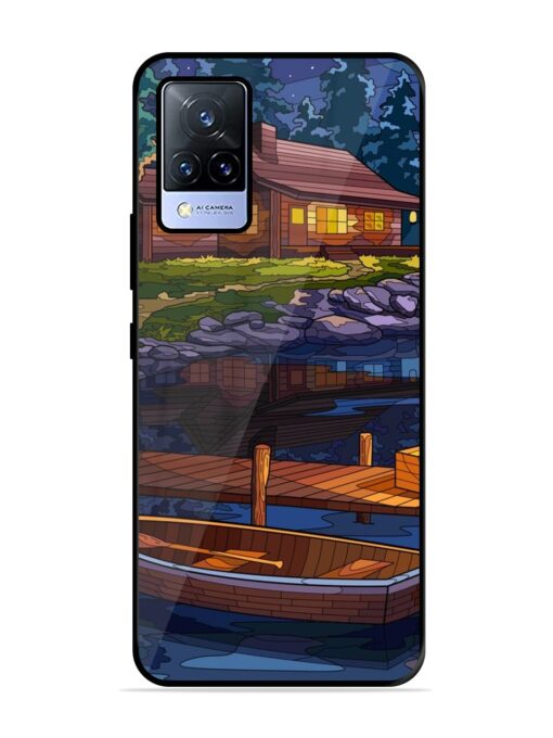 Village Night Scene Glossy Metal Phone Cover for Vivo V21 (5G) Zapvi