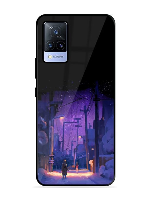 Winter Anime Art Glossy Metal Phone Cover for Vivo V21 (5G)