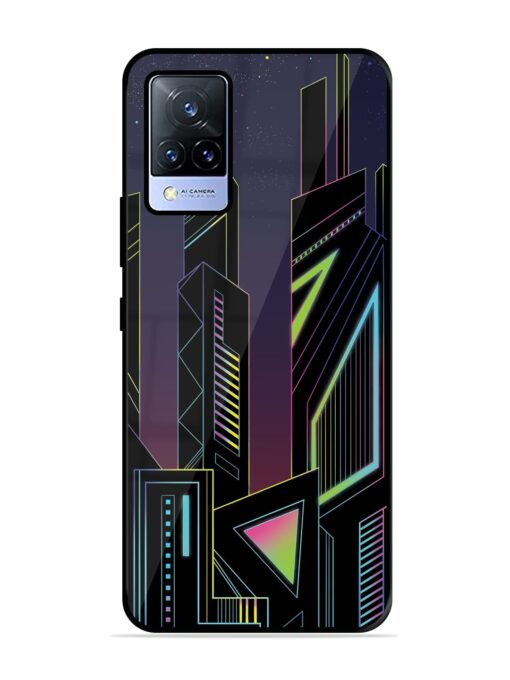 Neon Dreamscape Glossy Metal Phone Cover for Vivo V21 (5G) Zapvi