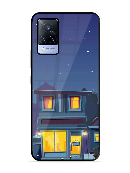 Vector Night House Glossy Metal Phone Cover for Vivo V21 (5G)