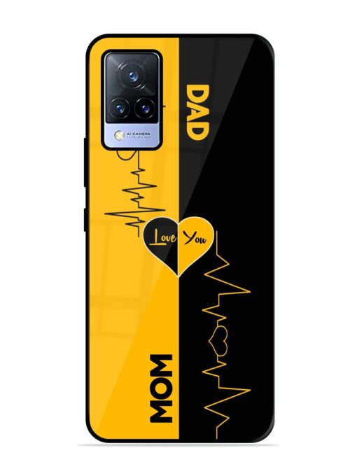 Mom Dad Lifeline Glossy Metal Phone Cover for Vivo V21 (5G)