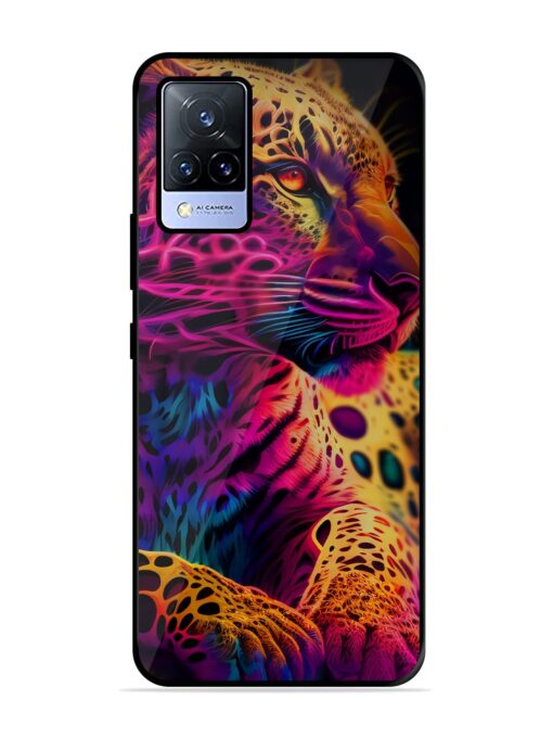 Leopard Art Glossy Metal Phone Cover for Vivo V21 (5G) Zapvi