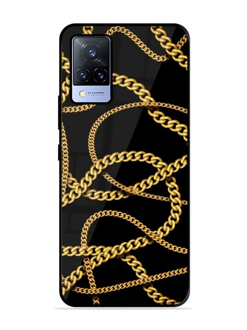 Decorative Golde Chain Glossy Metal Phone Cover for Vivo V21 (5G)