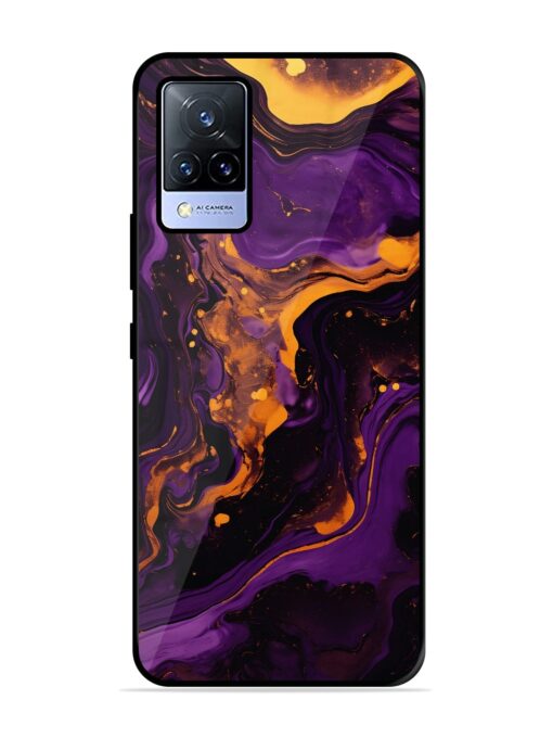 Painting Of A Purple Glossy Metal Phone Cover for Vivo V21 (5G) Zapvi