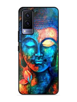 Buddha Painting Glossy Metal Phone Cover for Vivo V21E (5G)