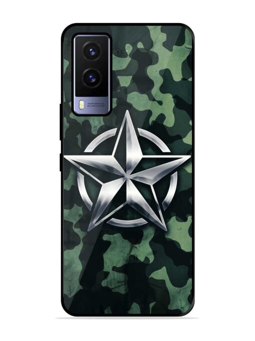 Indian Army Star Design Glossy Metal Phone Cover for Vivo V21E (5G) Zapvi