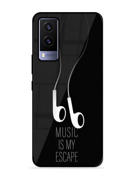 Music Is My Escape Glossy Metal Phone Cover for Vivo V21E (5G) Zapvi