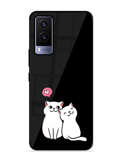 Cat Love Glossy Metal Phone Cover for Vivo V21E (5G) Zapvi