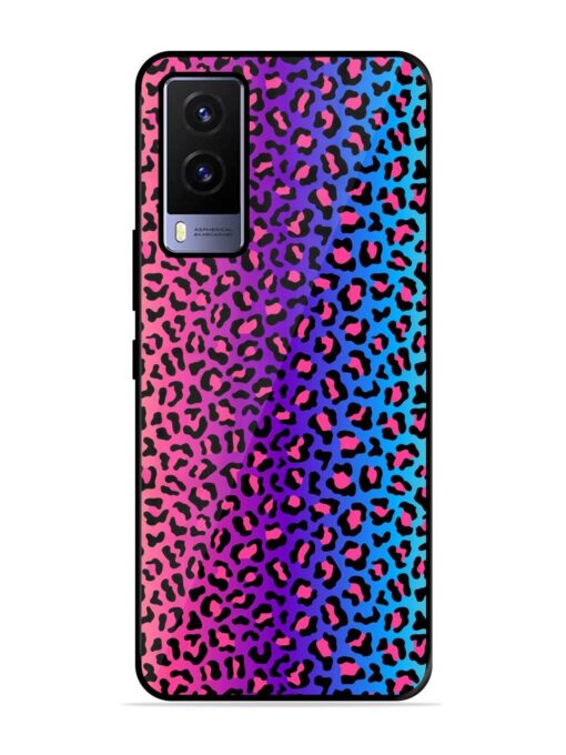 Colorful Leopard Seamless Glossy Metal Phone Cover for Vivo V21E (5G) Zapvi