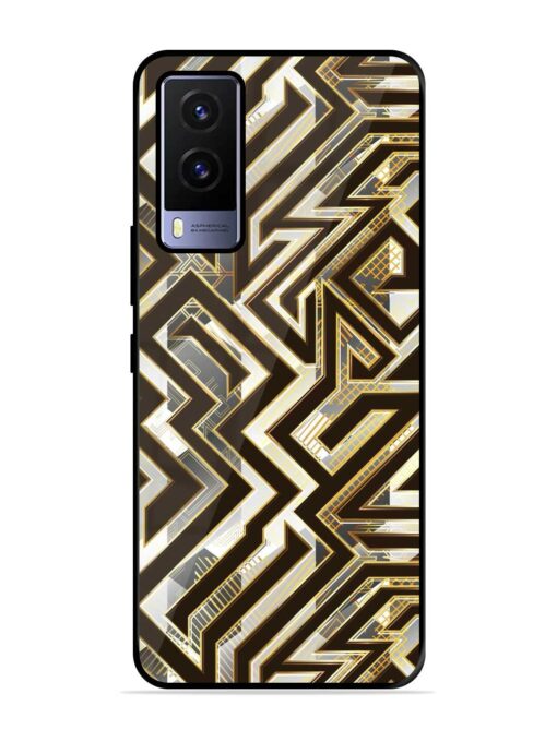 Technology Geometric Seamless Glossy Metal Phone Cover for Vivo V21E (5G) Zapvi