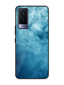 Blue Smoke Art Glossy Metal Phone Cover for Vivo V21E (5G)