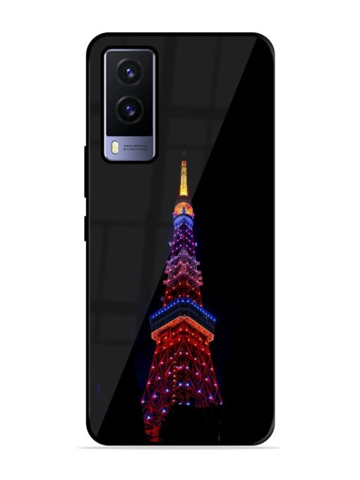 Eiffel Tower Night View Glossy Metal Phone Cover for Vivo V21E (5G) Zapvi