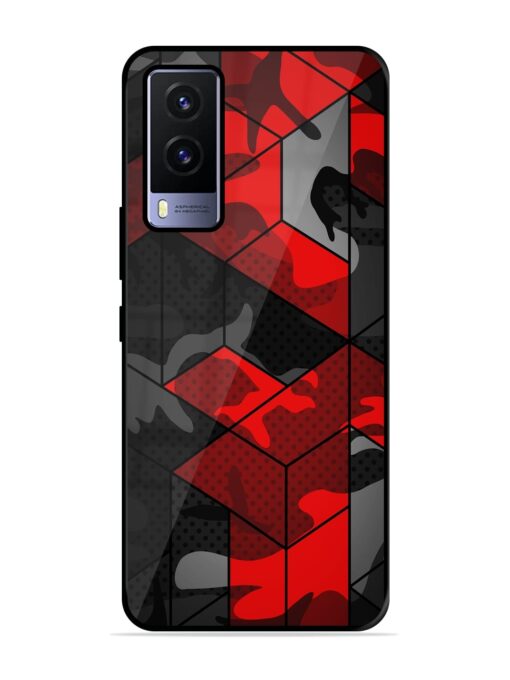 Royal Red Camouflage Pattern Glossy Metal Phone Cover for Vivo V21E (5G) Zapvi