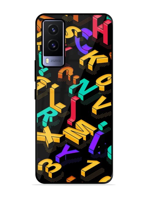 Seamless Pattern With Letters Glossy Metal Phone Cover for Vivo V21E (5G) Zapvi