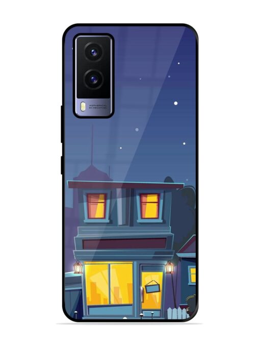 Vector Night House Glossy Metal Phone Cover for Vivo V21E (5G) Zapvi