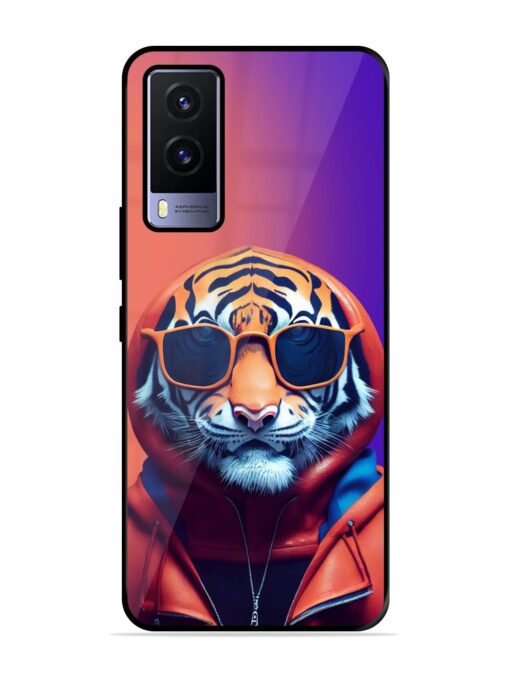 Tiger Animation Glossy Metal Phone Cover for Vivo V21E (5G) Zapvi